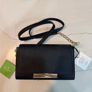 Kate Spade Black Crossbody with Gold Accent